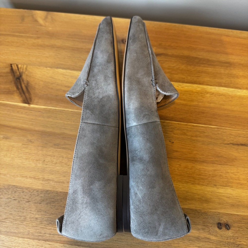 J. Jill Women  9.5M Gray Suede Leather Pointed Toe Loafer Flats Classic Luxury - Picture 4 of 14